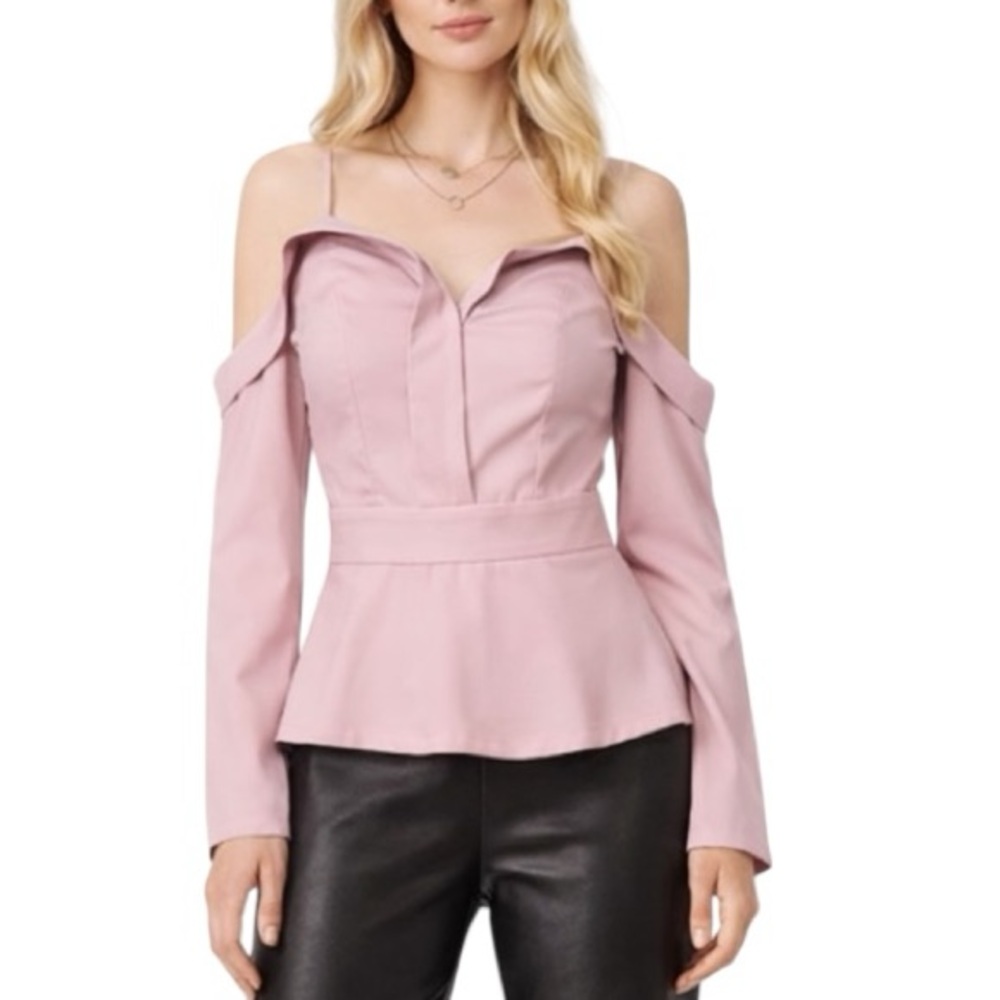 Pink Drop Sleeve Off Shoulder Top - Picture 2 of 5